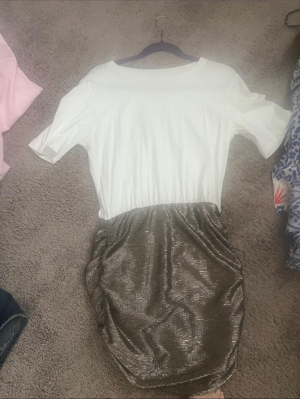 Anthropology metallic dress .